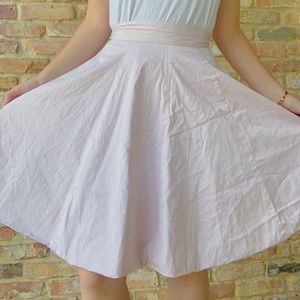 NORDSTROM pale pink knee length circle skirt